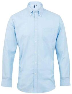 Premier Heren Signature Oxford overhemd met lange mouwen (Lichtblauw)