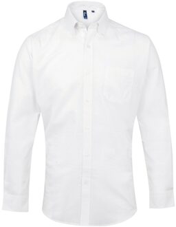 Premier Heren Signature Oxford overhemd met lange mouwen (Wit) - 23