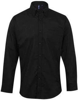Premier Heren Signature Oxford overhemd met lange mouwen (Zwart)
