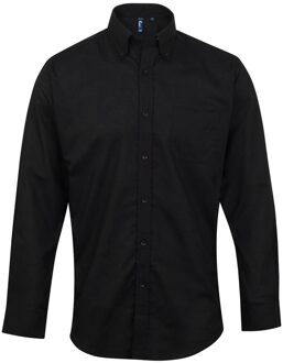 Premier Heren Signature Oxford overhemd met lange mouwen (Zwart)