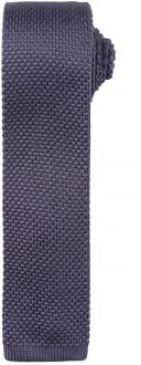 Premier Heren Slanke structuur gebreid effect stropdas (Staal) - maat Grijs