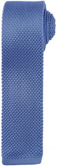 Premier Heren Slanke structuur gebreide effect stropdas (Pakket van 2) (Middenblauw)