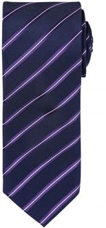 Premier Heren Sport Stripe Pattern Formele Work Tie (Marine / Paars) Navy - One Size