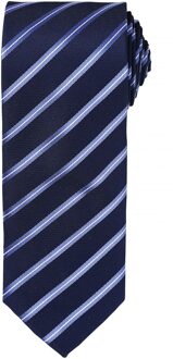 Premier Heren Sport Stripe Pattern Formele Work Tie (Marine / Royal) Navy/blauw