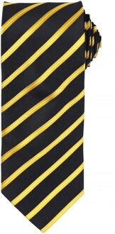 Premier Heren Sport Stripe Pattern Formele Work Tie (Zwart / Goud) Zwart/goud - One Size