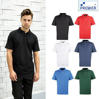 Premier Heren Stoeterij Zwaarlijvige Gewone Pique Polo Shirt (Zwart) - XL