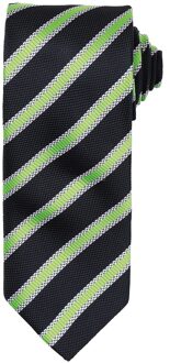 Premier Heren Streep Wafel Stropdas (Zwart/Kalk) - One Size