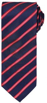 Premier Heren Stropdas (Marine / Rood) Navy