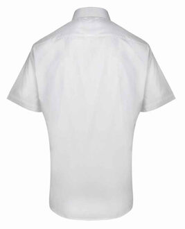 Premier Heren Supreme Heavy Poplin Short Sleeve Work Shirt (Wit) - 17N