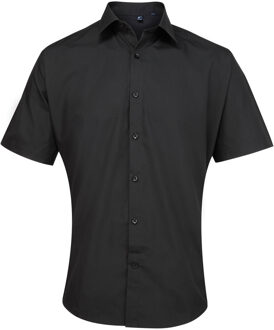 Premier Heren Supreme Heavy Poplin Short Sleeve Work Shirt (Zwart) - 18.5N