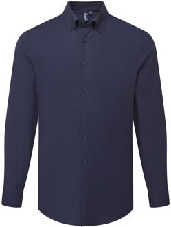 Premier Heren Supreme Oxford Formeel Overhemd Met Lange Mouwen (Marine) Navy - 4XL