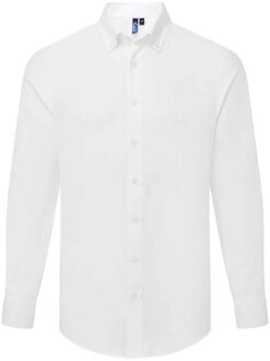 Premier Heren Supreme Oxford Formeel Overhemd Met Lange Mouwen (Wit) - 5XL
