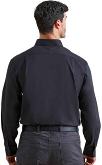 Premier Heren Supreme Oxford Formeel Overhemd Met Lange Mouwen (Zwart)