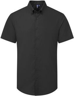 Premier Heren Supreme Oxford overhemd met korte mouwen (Zwart) - XS