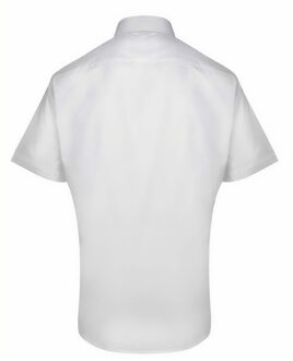 Premier Heren Supreme Poplin Overhemd met Korte Mouwen (Wit) - 16.5 inch