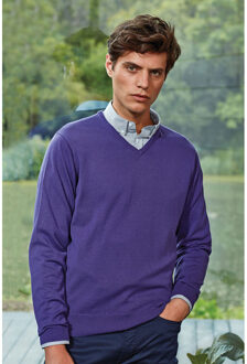 Premier Heren V-hals gebreide trui (Paars) - 3XL