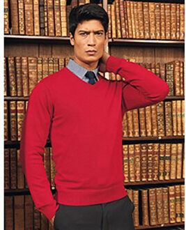 Premier Heren V-hals gebreide trui (Rood) - maat XS