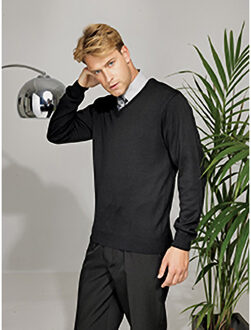Premier Heren V-hals gebreide trui (Zwart) - 2XL