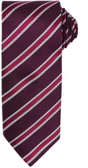 Premier Heren Wafelstrook Formele zakelijke stropdas (Bourgogne/ Aubergine)