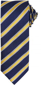 Premier Heren Wafelstrook Formele zakelijke stropdas (Marine/Goud) Navy - One Size