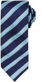 Premier Heren Wafelstrook Formele zakelijke stropdas (Marine / Turquoise) Navy/blauw