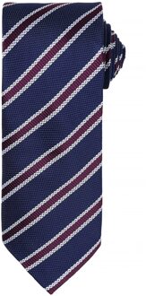 Premier Heren Wafelstrook Formele zakelijke stropdas (Pakket van 2) (Marine/Aubergine) Navy - One Size