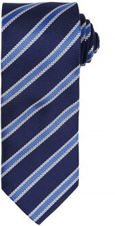 Premier Heren Wafelstrook Formele zakelijke stropdas (Pakket van 2) (Marine / Loyaal) Navy/blauw