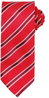 Premier Heren Wafelstrook Formele zakelijke stropdas (Pakket van 2) (Rood/ Bourgondië) - One Size