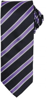 Premier Heren Wafelstrook Formele zakelijke stropdas (Pakket van 2) (Zwart/Rich-Violet)