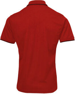 Premier Herencontrast Coolchecker Polo Shirt (Rood/zwart) - XL