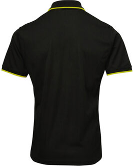 Premier Herencontrast Coolchecker Polo Shirt (Zwart/Kalk) - maat 3XL