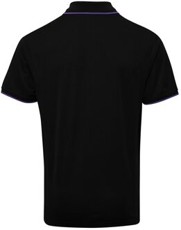 Premier Herencontrast Coolchecker Polo Shirt (Zwart/Paars)