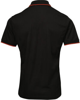 Premier Herencontrast Coolchecker Polo Shirt (Zwart/Rood) - 4XL