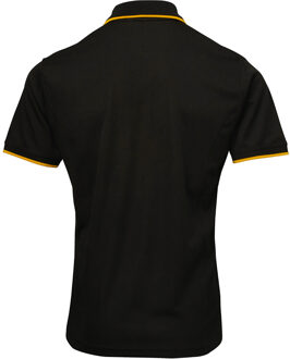 Premier Herencontrast Coolchecker Polo Shirt (Zwart/Zonnebloem) - maat XL
