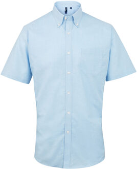 Premier Herenhandtekening Oxford Short Sleeve Work Shirt (Lichtblauw) - 15N