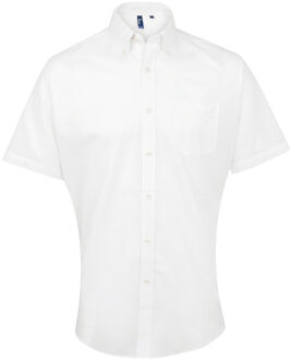 Premier Herenhandtekening Oxford Short Sleeve Work Shirt (Wit)