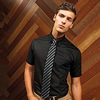 Premier Herenhandtekening Oxford Short Sleeve Work Shirt (Zwart) - maat 18N