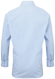 Premier Herenmicrocheck shirt met lange mouwen (Lichtblauw/Wit) - maat XL Blauw en wit
