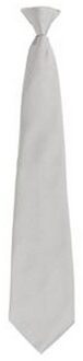 Premier Herenmode "Kleuren" Work Clip On Tie (Zilver) - maat