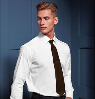 Premier Herensatineband (Smalblad) (Zwart) - maat