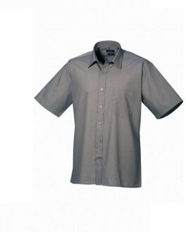 Premier Herenshirt met korte mouwen Popeline (Donkergrijs) - 20
