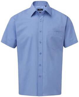 Premier Herenshirt met korte mouwen Popeline (Middenblauw)
