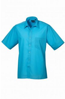 Premier Herenshirt met korte mouwen Popeline (Turquoise) - 20