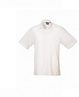 Premier Herenshirt met korte mouwen Popeline (Wit) - 20
