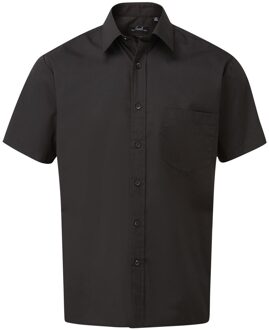 Premier Herenshirt met korte mouwen Popeline (Zwart) - 15.5 inch
