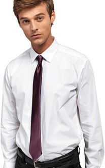 Premier Kleuren Heren Satin Clip Tie (Aubergine) Paars