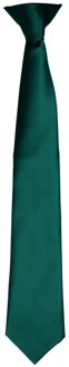 Premier Kleuren Heren Satin Clip Tie (Fles) Groen