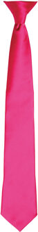 Premier Kleuren Heren Satin Clip Tie (Heet Roze) - One Size