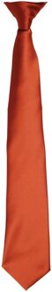 Premier Kleuren Heren Satin Clip Tie (Kastanje) Kastanjebruin - One Size
