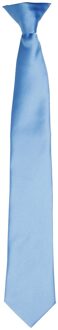 Premier Kleuren Heren Satin Clip Tie (Middenblauw)